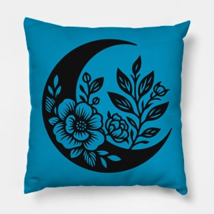 Floral Crescent Moon Pillow