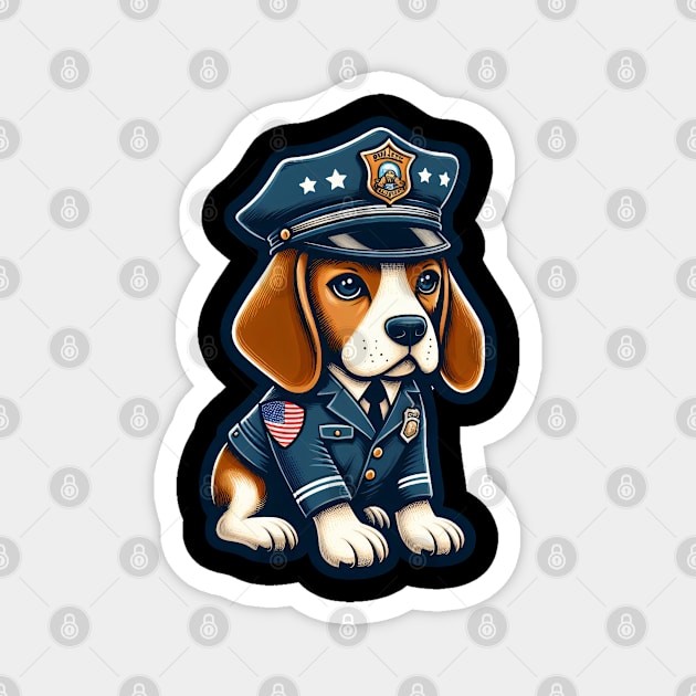 Beagle Police Magnet by k9-tee