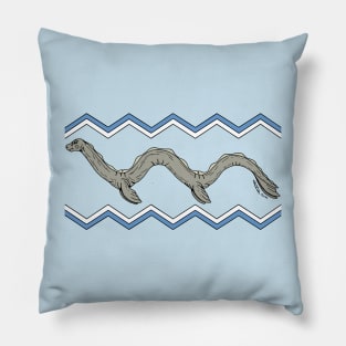 Canadian Lake Monster and Zigzags Pillow