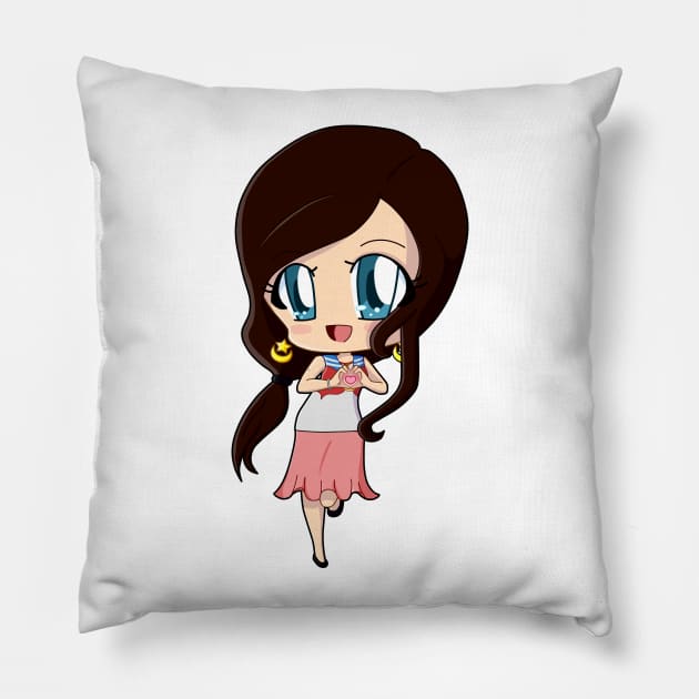 Chibi PeachyChan Pillow by AuroraPeachy