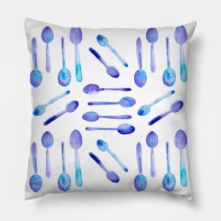 Purple Watercolor Spoons Pillow