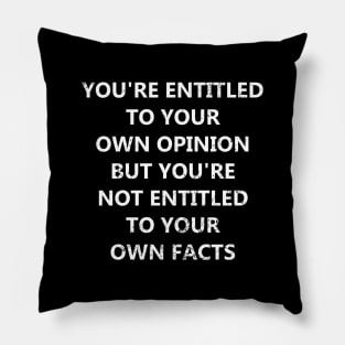 You're Entitled To Your Own Opinion But You're Not Entitled To Your Own Facts Pillow