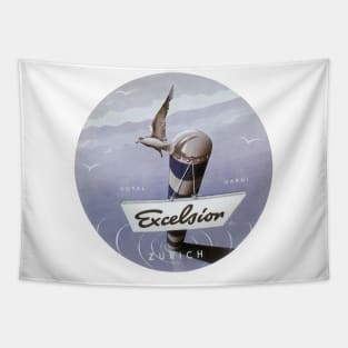 Vintage Travel Poster Excelsior Hotel Tapestry