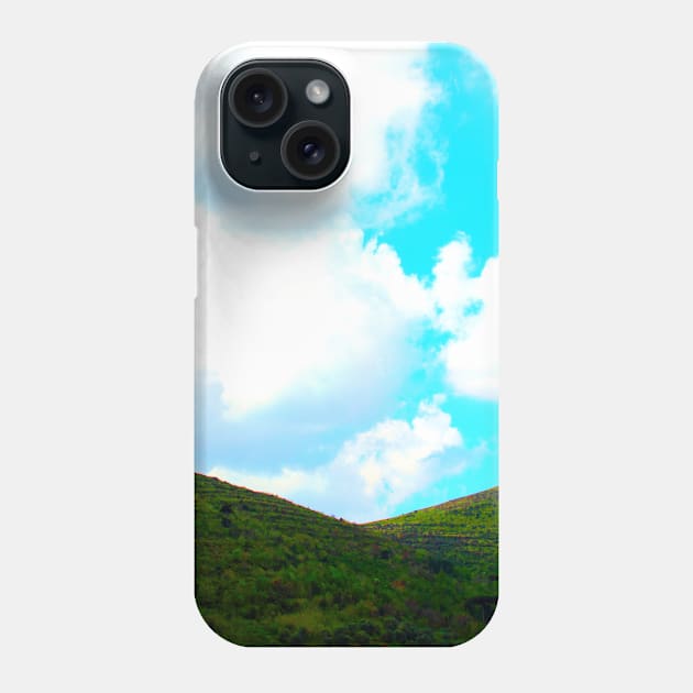 View from San Leucio at green hills and azure sky Phone Case by KristinaDrozd