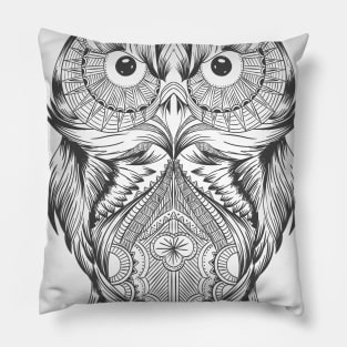 the owl tattoo outline Pillow