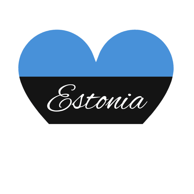 Estonia Heart Flag by LukjanovArt