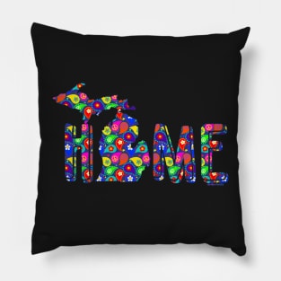 Home is Michigan | Paisley Peace Signs | Cherie's Art(c)2020 Pillow