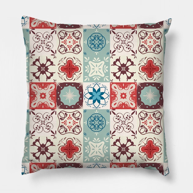 Azulejo #16- vector Portuguese Moorish pattern Pillow by GreekTavern