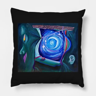 Window View - Original Surreal Painting Pillow