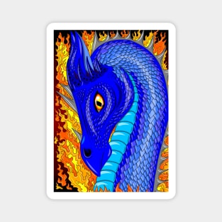 Blue fire dragon Magnet