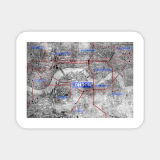 London underground map drawing art Magnet