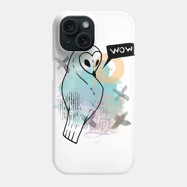 Owl abstract collage Phone Case by NJORDUR