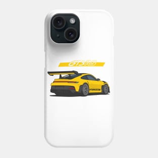 Rear car 911 gt3 rs yellow Phone Case