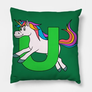 Letter U with Unicorn Pillow