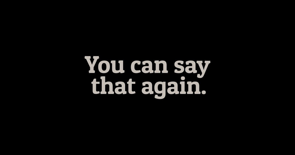 You Can Say That Again You Can Say That Again Sticker TeePublic