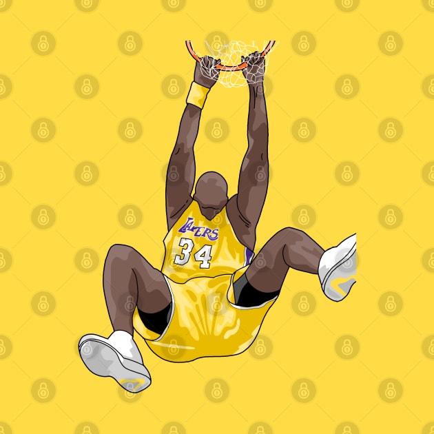 Shaquille O'Neal Slam Dunk - Drawing by thesportstation