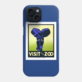 Restored Vintage WPA Blue Elephant Poster for Philadelphia Zoo Phone Case