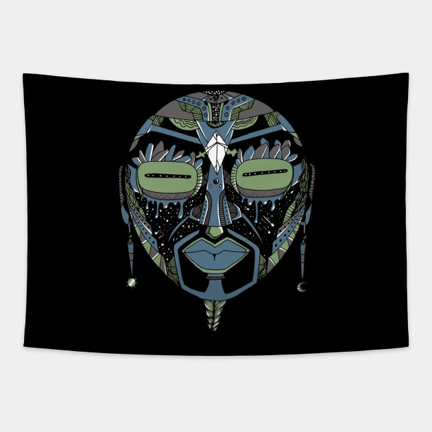 Mellow Cool African Mask 2 Tapestry by kenallouis