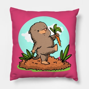 Mole Hand Drawn Cartoon Pillow