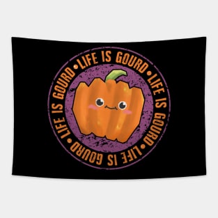 Life Is Gourd - Cute Pumpkin Pun Tapestry