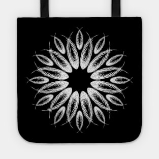 Mandala Flower White Tote