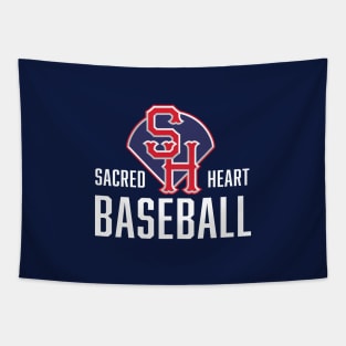 Sacred Heart baseball – white Tapestry