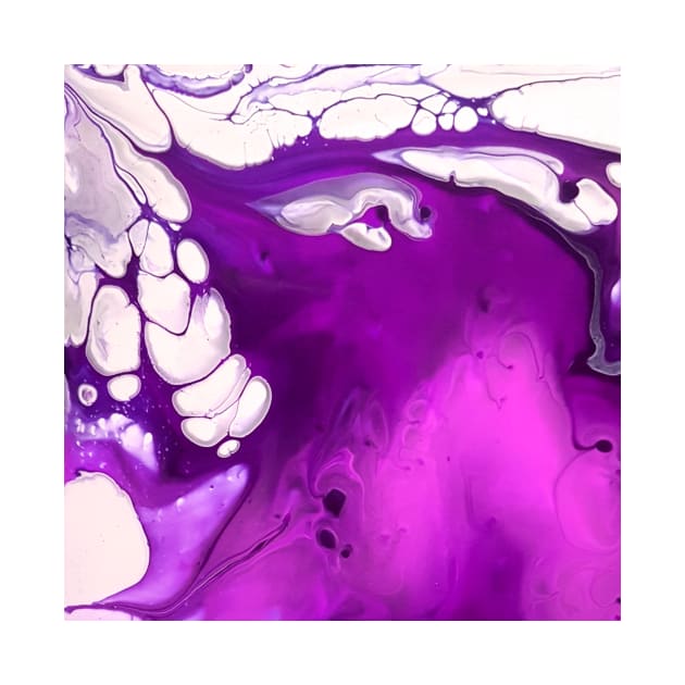 Purple/White Acrylic Pour Painting by Designs_by_KC