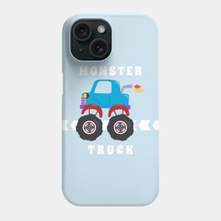 Vector illustration of monster truck with cartoon style Phone Case