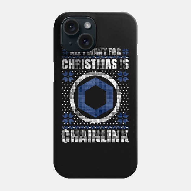 Crypto Ugly Christmas Chainlink Bull Link Phone Case by QQdesigns