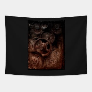 old industrial gears shady Tapestry