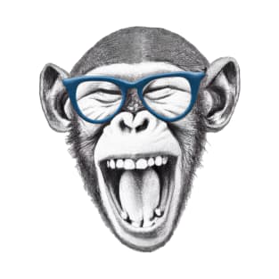 Monkey wearing glasses, monkey lovers funny T-Shirt