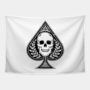 All-Over Vintage Skull and Spade Tapestry