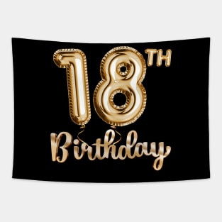 18th Birthday Gifts - Party Balloons Gold Tapestry