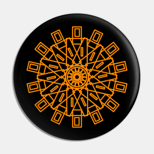 Circular geometric rosette style pattern in orange Pin