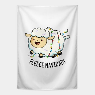 Fleece Navidad Cute Christmas Sheep Tapestry