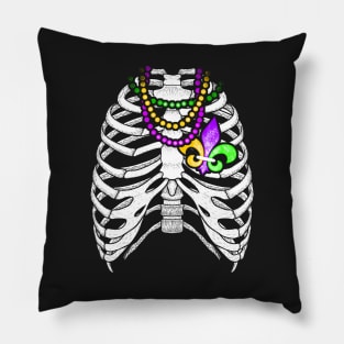 Mardi Gras Skeleton Pillow