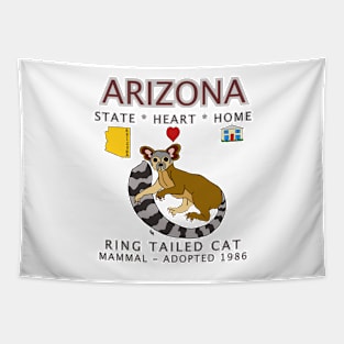 Arizona - Ring Tailed Cat - State, Heart, Home - state symbols Tapestry