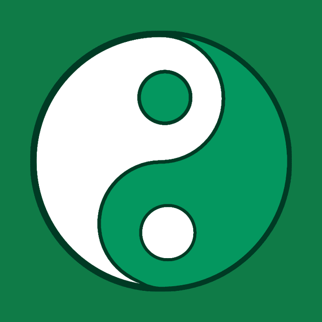 Green and White Yin Yang by Scarebaby