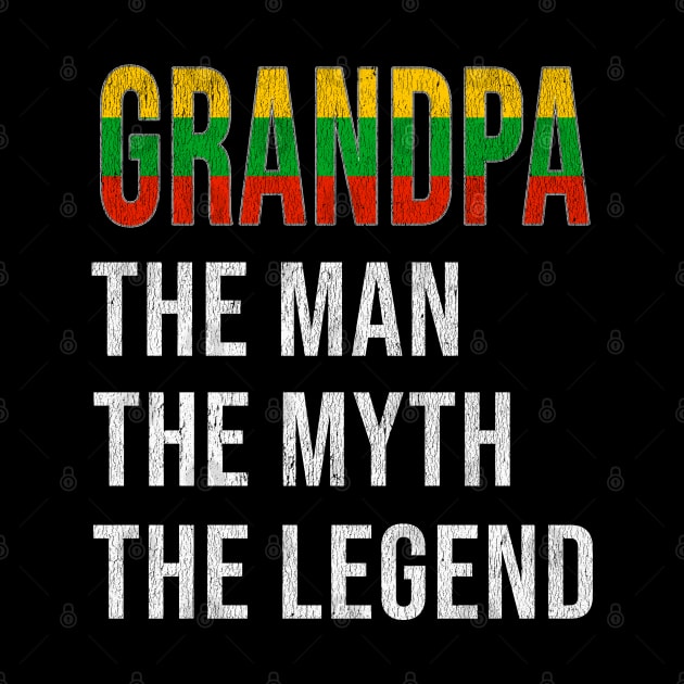 Grand Father Lithuanian Grandpa The Man The Myth The Legend - Gift for Lithuanian Dad With Roots From  Lithuania by Country Flags