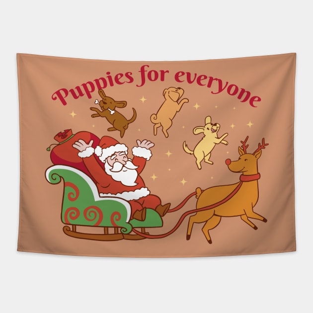 Santa's Sliding Puppies: Bringing Joy to Everyone this Christmas! Tapestry by Life2LiveDesign