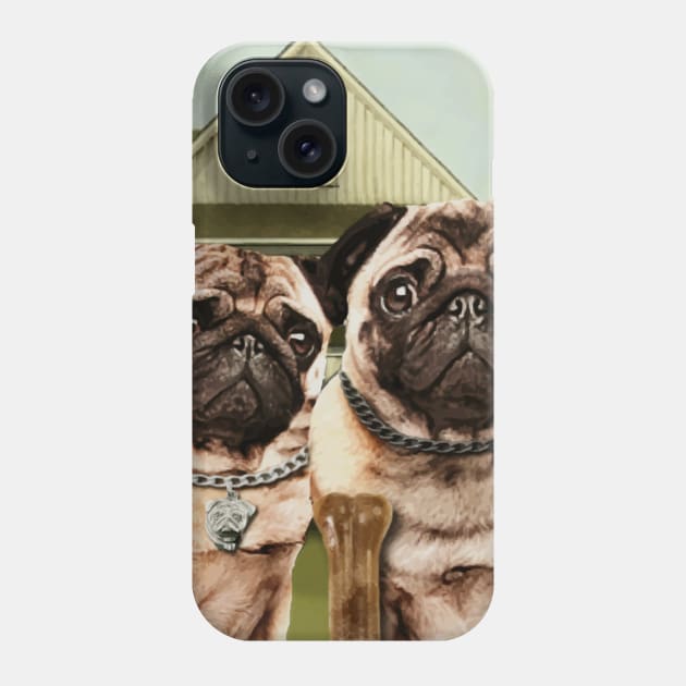 Gothic pugs Phone Case by darklordpug