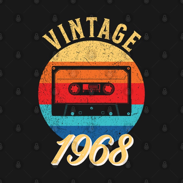 Vintage Year Since 1968 | Cassette | 54th Birthday Gift by jiromie