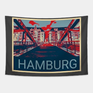 Hamburg in Shepard Fairey style Tapestry