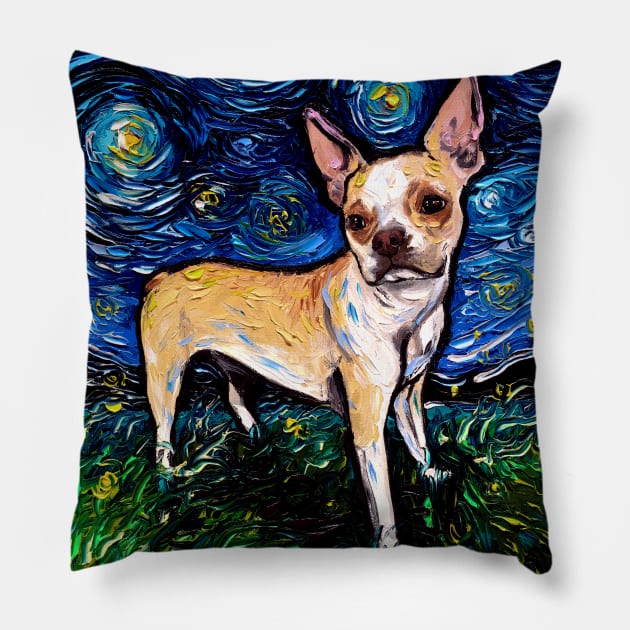 Fawn Boston Terrier Night Pillow by sagittariusgallery