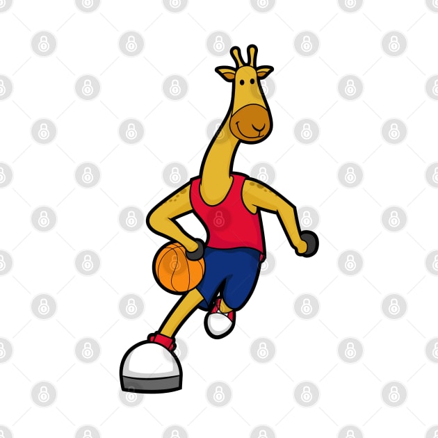 Giraffe as Basketball player with Basketball ball by Markus Schnabel