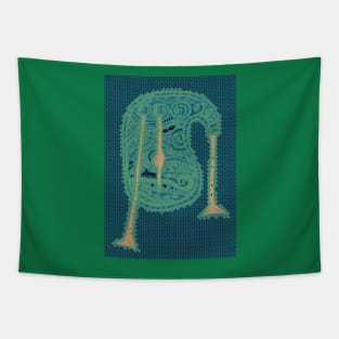 Patterned bagpipes in green Tapestry