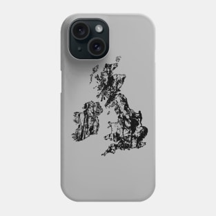 Rock Climbing Great Britain United Kingdom Rock Climber Map Phone Case