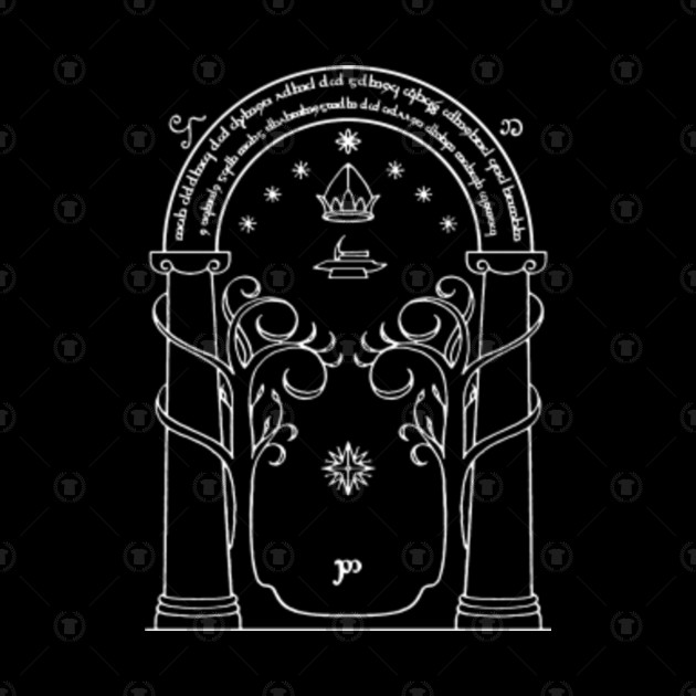Gates Of Moria Ithilden Door Lotr Tote Teepublic