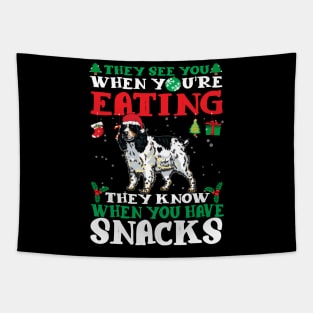 Christmas Dog Eating Snacks Tapestry