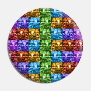 Repeating Rainbow Disco Ball 1970s Pattern Pin